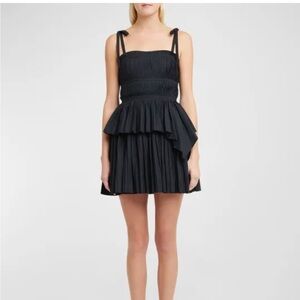 Ulla Johnson Bailey Tiered Minidress in Noir